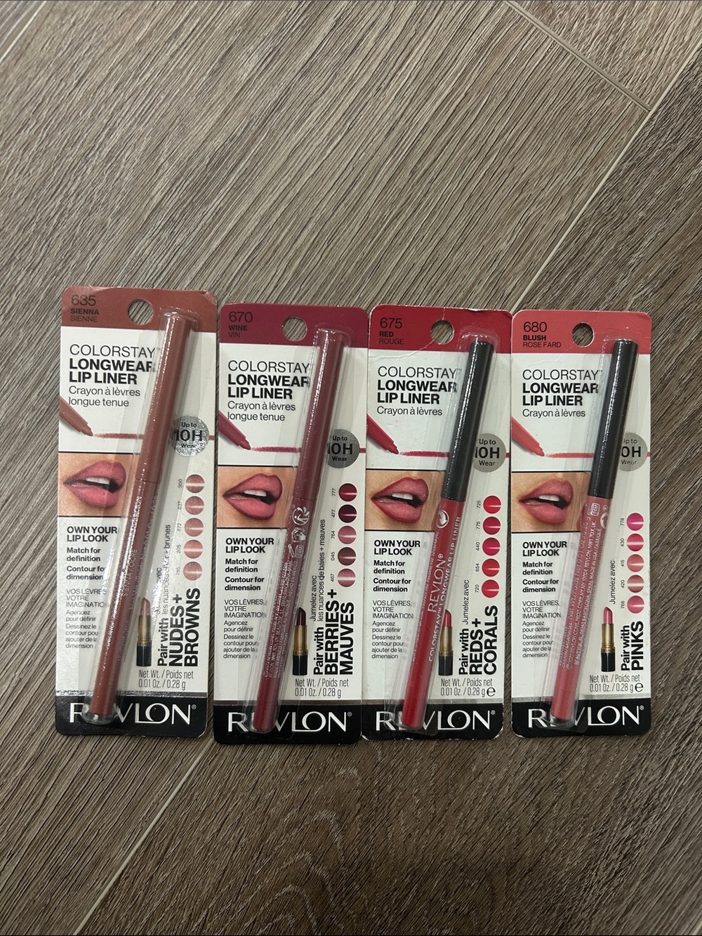 NEW 4X Revlon ColorStay Long Wear Lip Liner Set